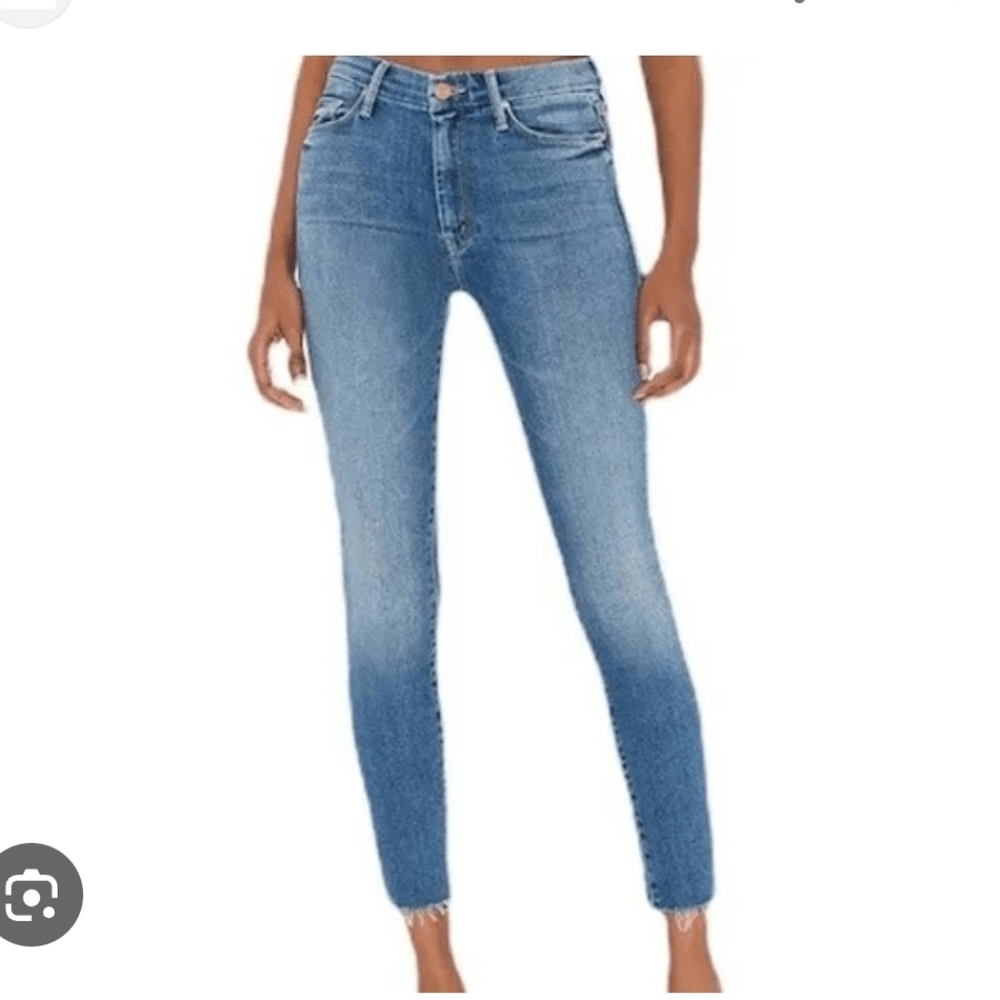 MOTHER Jeans Denim  Looker Ankle Fray Hey Sun Wash 26 Nwot Distressed Boho Y2k